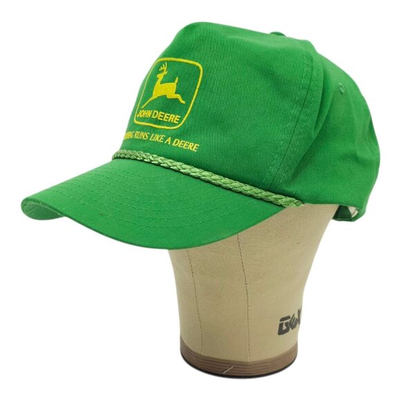 John Deere Braid Snapback Cap Trucker Baseball Hat Nothing Runs Like A Deere - Picture 2 of 14